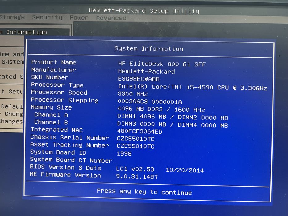 HP 800 G1 SFF i5-4590 4GB RAM DDR3 Fara HDD/SSD