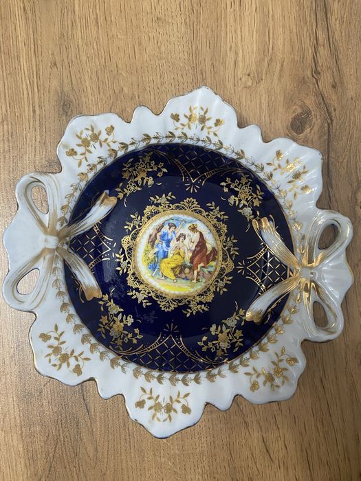 Вазочка Мадонна Чехия Богемия Кобальт