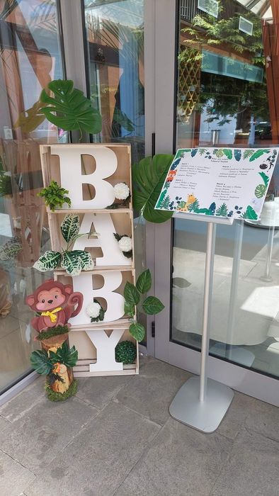 Decoratiuni botez Panou foto Aranjamente mese Baloane