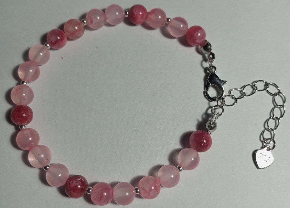 Brățară Jad roz și argint 925