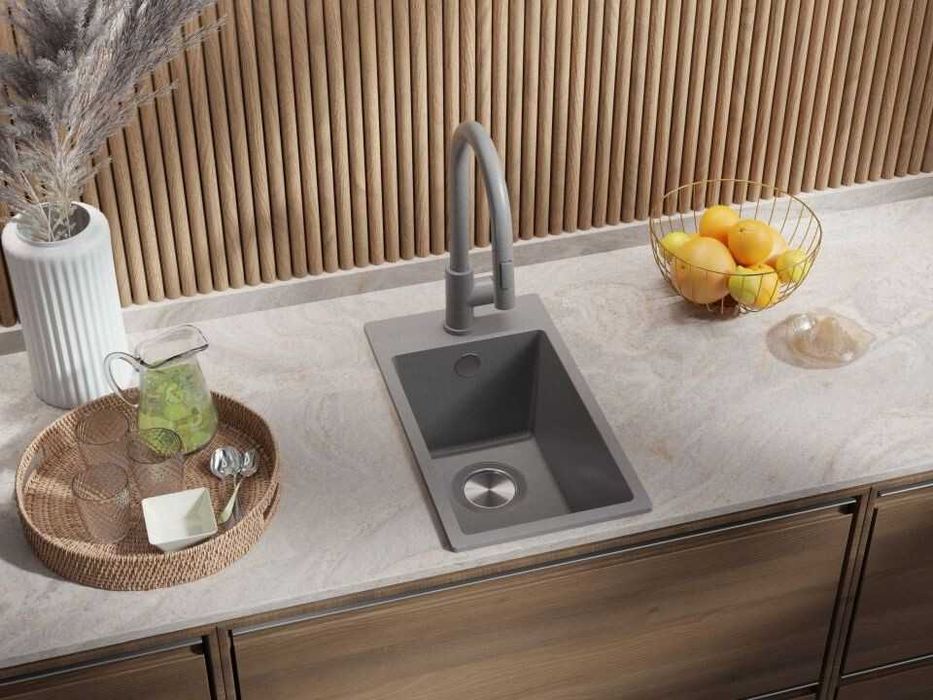 Сива кухненска гранитна мивка Рига 30 XL 280 x 500 mm
