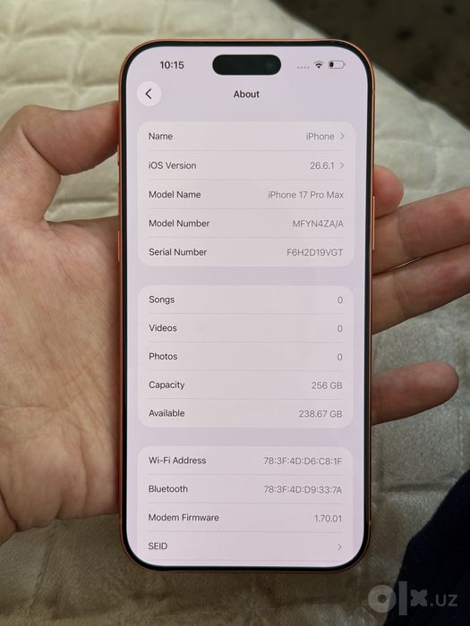 Iphone 17 pro max 256 gb