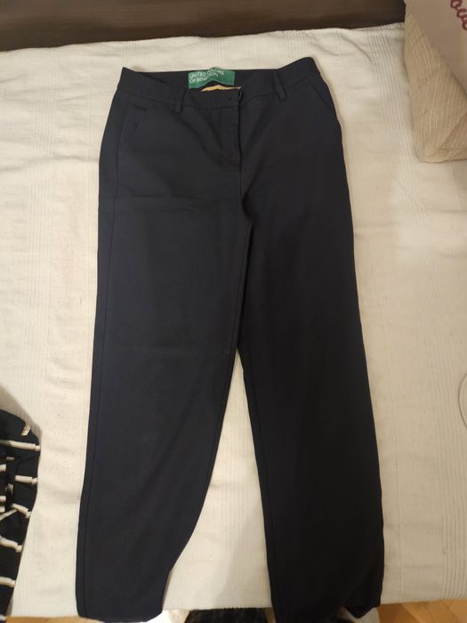Тъмносин памучен панталон benetton