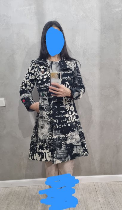 Пальто жакардовое брендовое