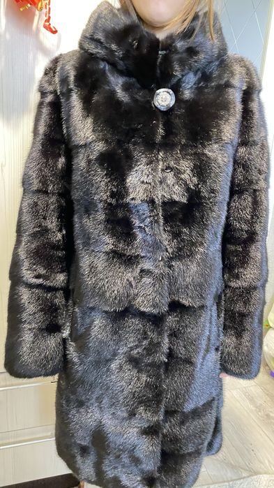 Шуба норковая с капюшоном