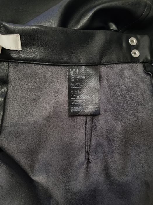 Fusta midi imitatie piele H&M