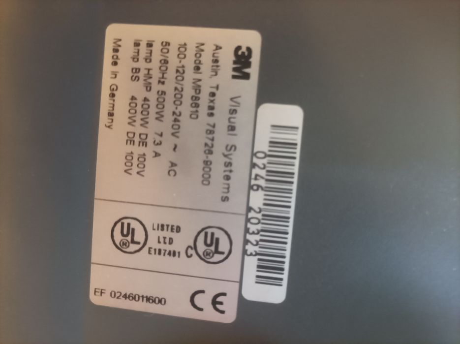 Video proiector 3M MP8610 TFT LCD