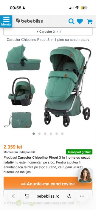 Vand carut 3 in 1 foarte bine intretinut