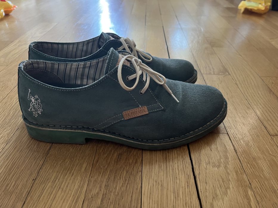 Мъжки синьо зелени велурени обувки U.S. Polo Assn