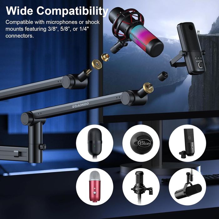 Brat stativ de microfon Aokeo Ak-58,profil redus, pt studio,sigilat