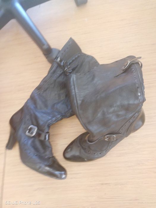 Ботуши естествена кожа 38 отлични