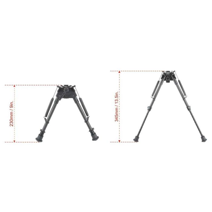 Bipod cu arc pivotant 9-13,5" din fibra de carbon