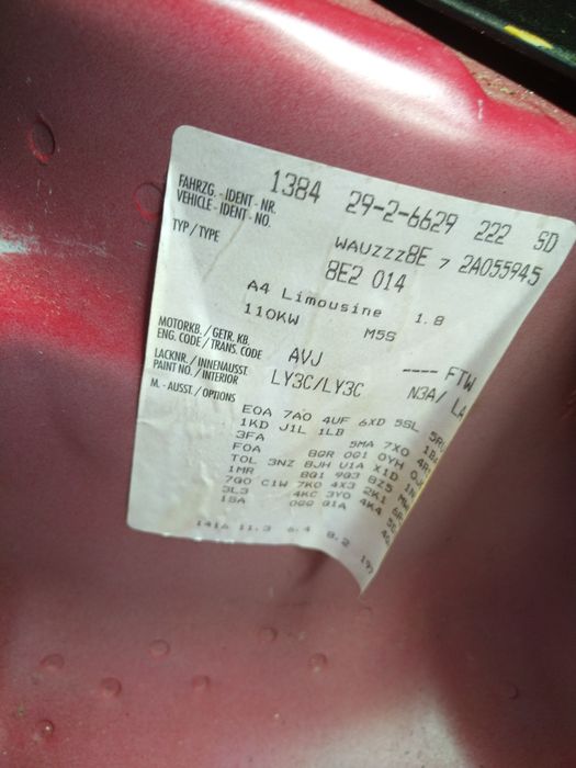 Ауди а4 б6 1.8Т 150 к.с. AVJ / Audi A4 B6 1.8 T 150 hp AVJ НА ЧАСТИ