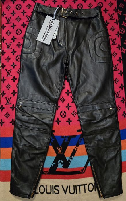 MOSCHINO&HM оригинален НОВ дамски панталон,естествена агнешка напа