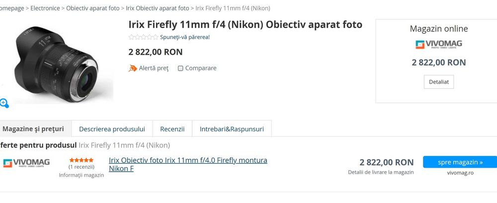 Obiectiv IRIX Firefly 11mm f4 UltraWide Full Frame - montura Canon EF