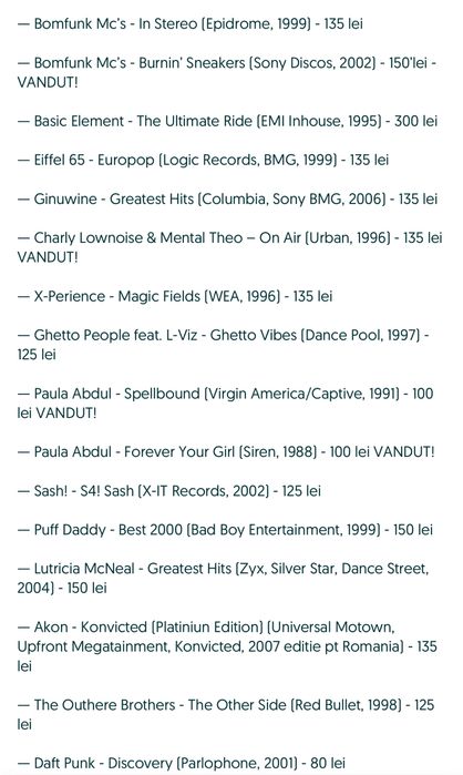 Pachet 18 Eurodance - Basic Element/Bomfunk Mc’s/Eiffel 65/Akon/Sash