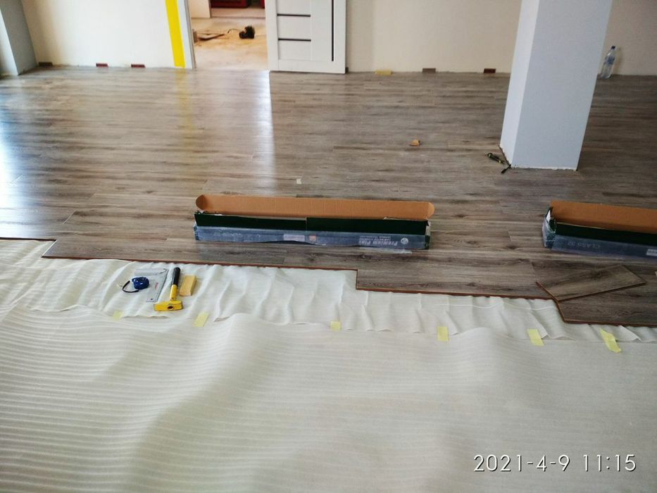 Установка ламината, таркета .