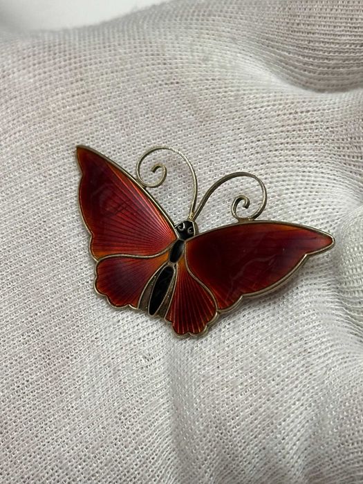 BROSA ARGINT 925 - Fluture Email - David Andersen - Norway - 1940-50 !