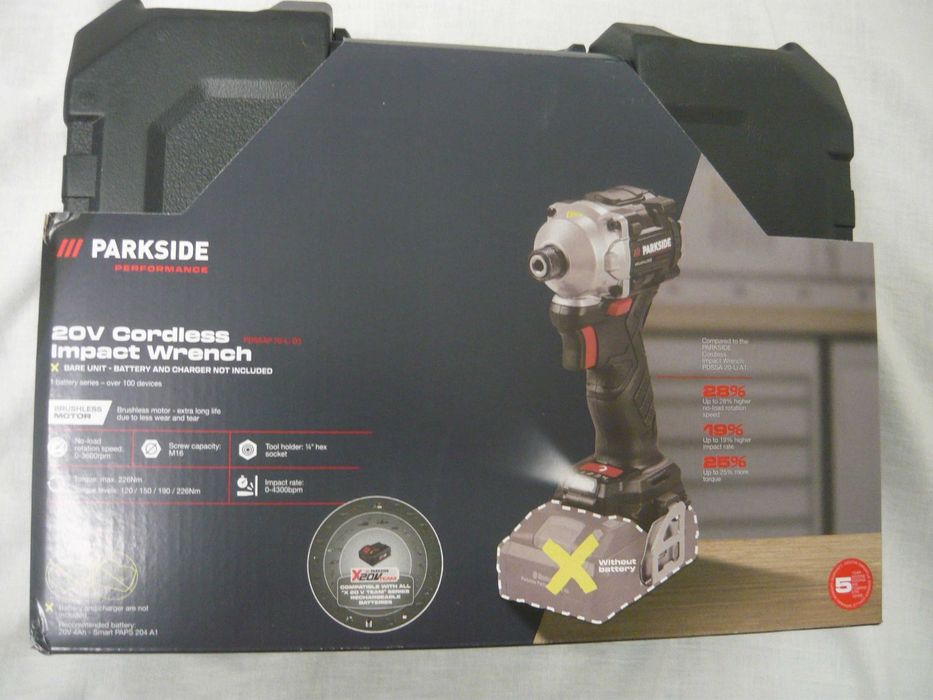 Pistol impact prezoane Parkside 400 Nm NOU pe acumulator 20 V (separat