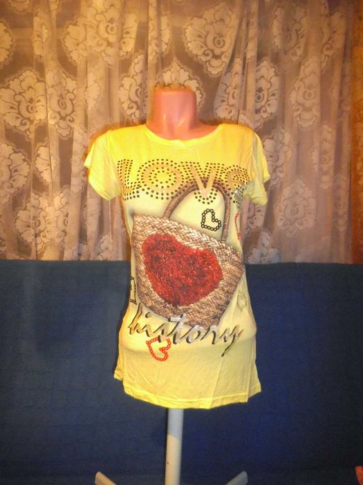 Tricou nou Yellow Love, galben si portocaliu TRNSPORT GRATUIT