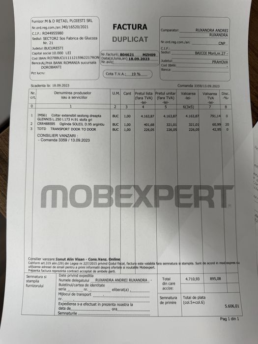 Vand coltar extensibil cu sezlong dreapta - stare foarte buna