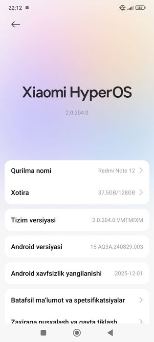 Redmi not 12 tozza telefon 1 qoʻl