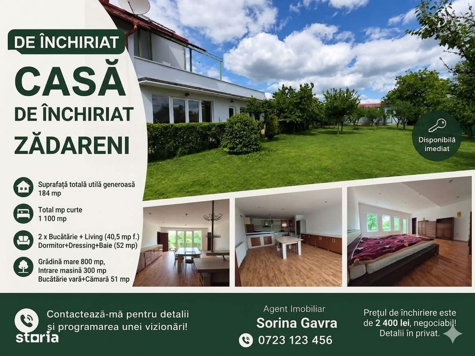 Casa de inchiriat in Zadareni