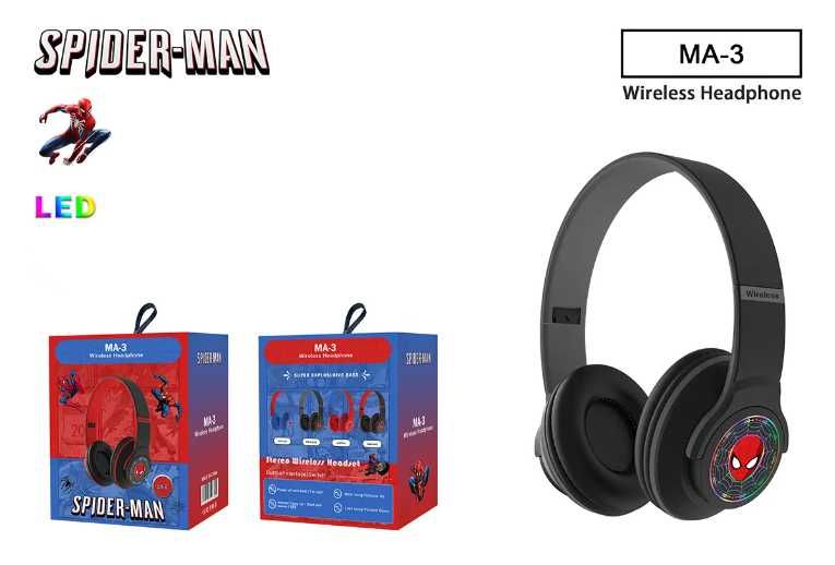 Безжични Светещи Bluetooth слушалки Спайдърмен Spiderman