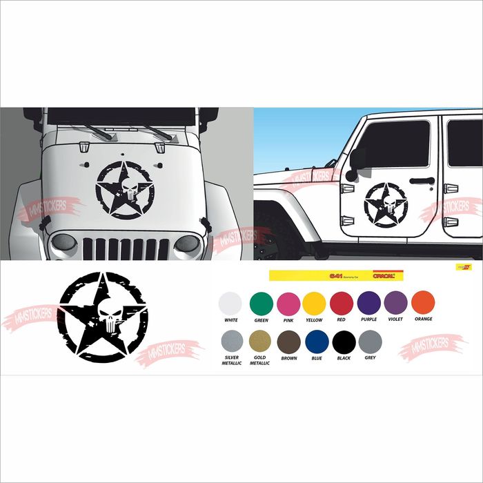 Punisher Звезда стикер за автомобил /