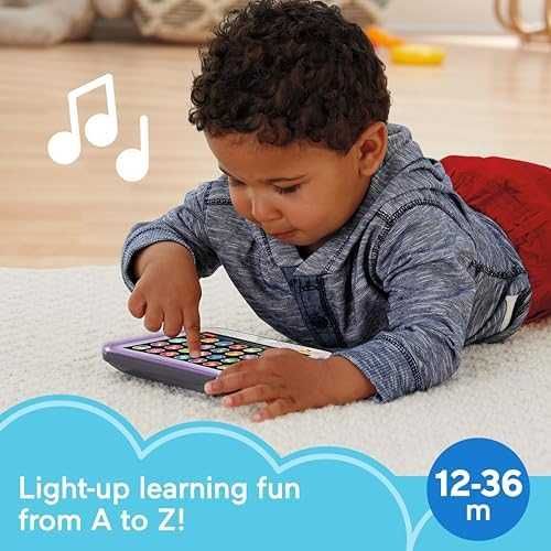 Нов Детски образователен таблет Fisher-Price 100+ звуци и песни 28 бутона UK English за 1-3 години дете