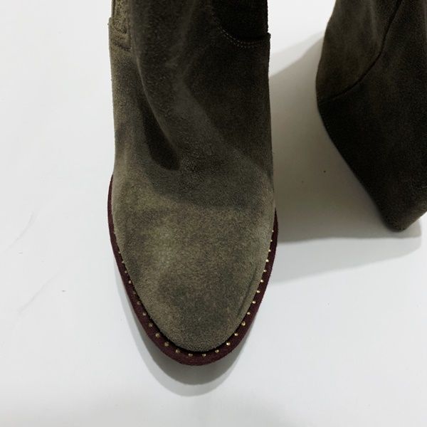 Cizme dama, MUSETTE, piele intoarsa gri, marime 38