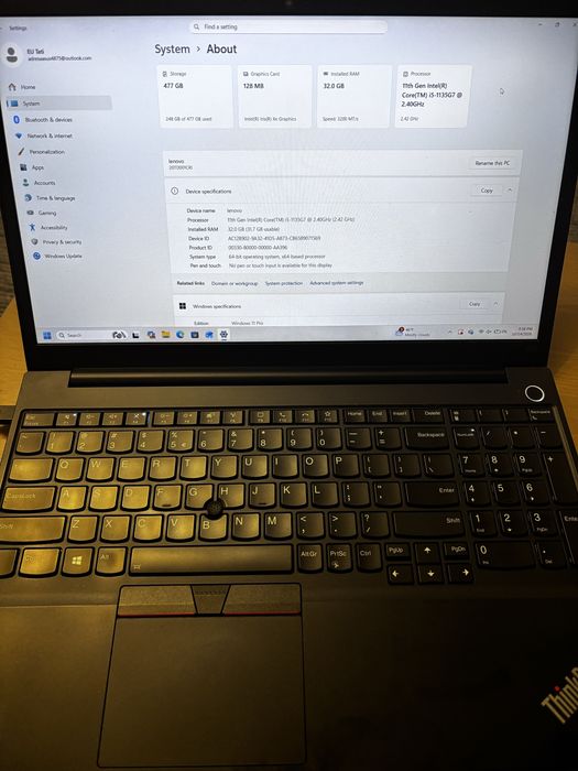 Laptop Lenovo ThinkPad E15 – i5 Gen. 11 | 32 GB RAM | SSD 512 GB