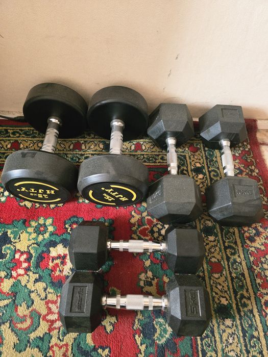 Гантели неразборные гексогеновые