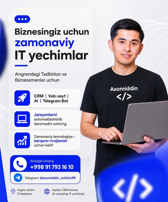 Angrenda biznesingizni IT bilan rivojlantiring