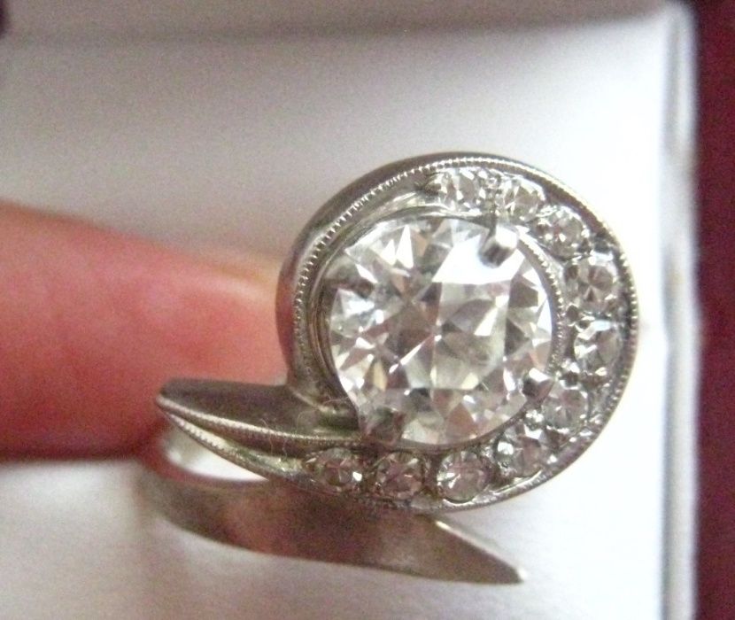 (FILMARE ) Inel 14k diamante si moissanit