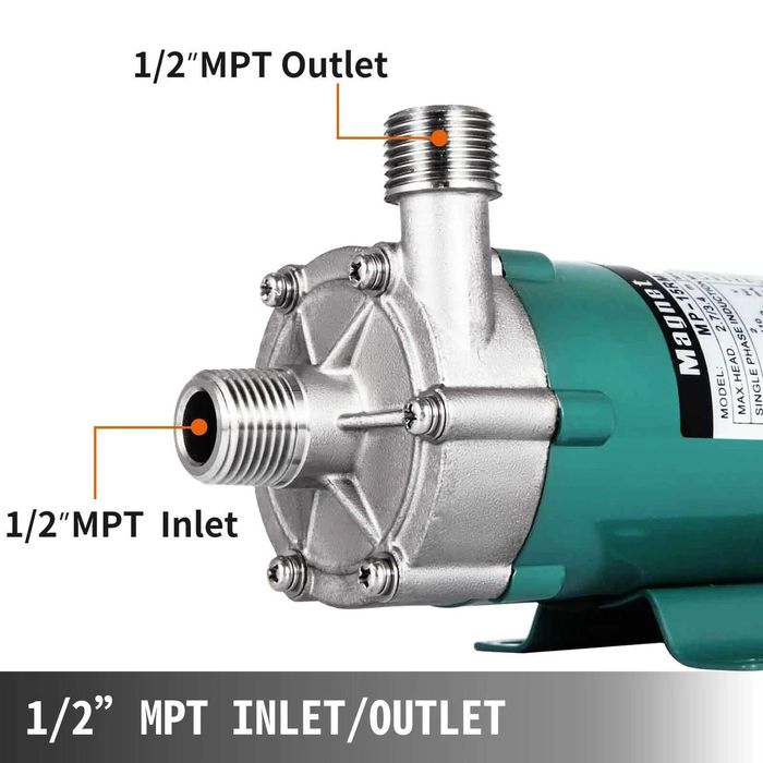 МАГНИТНА ВОДНА ПОМПА 220V за бира хранителни цели и киселини основи