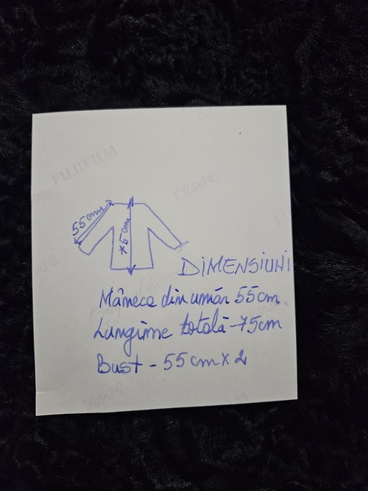 Haină de blana naturala de miel neagra marimea 42