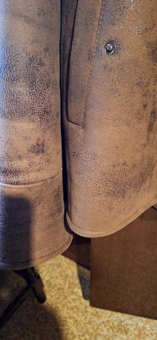 Мъжки кожух естествен велур с топъл хастар ново отговаря на 4ХL