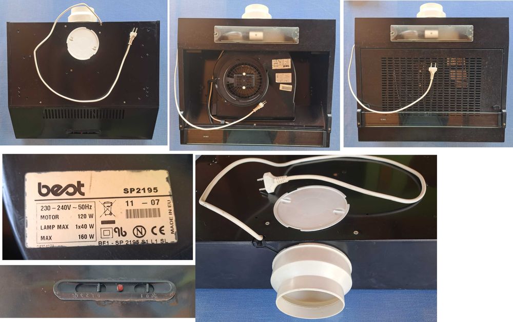 Hotă Bucătărie BEST SP2195, Negru, 160W – Stare Perfectă, Curățată și Funcțională