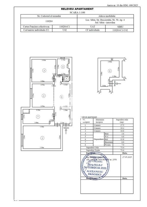 Apartament 3 camere 2 bai+pivniță Parter înalt|Terezian