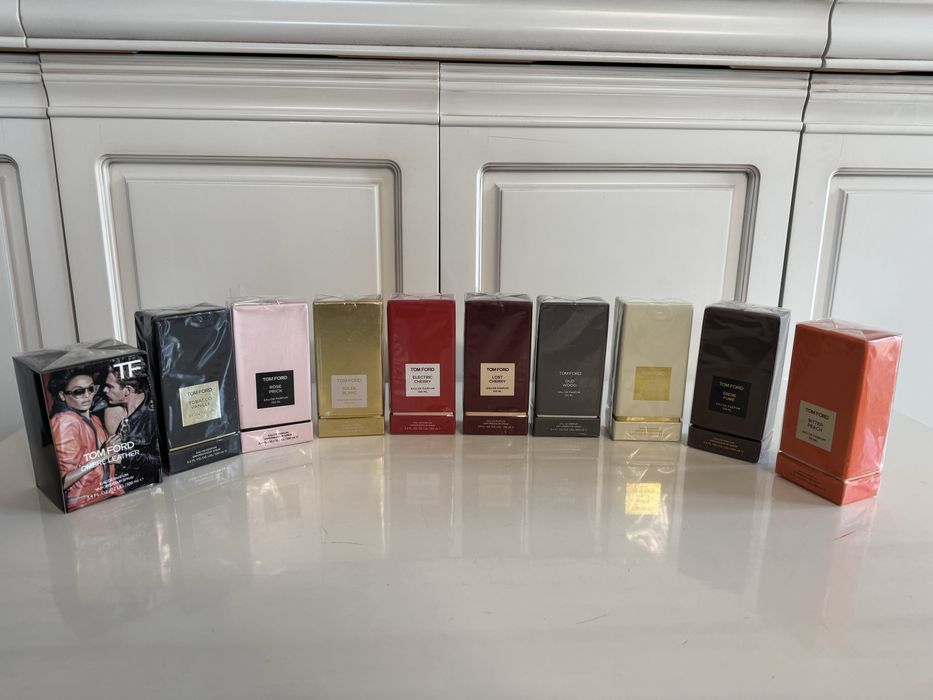 Tom Ford Tobacco Vanille Rose Prick Soleil Blanc Electric Cherry Lost Cherry Oud Wood Vanilla Sex Ébène Fumé Bitter Peach