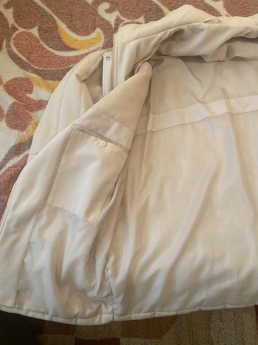 Голямо дамско бяло/бежово Зимно яке 2ХL