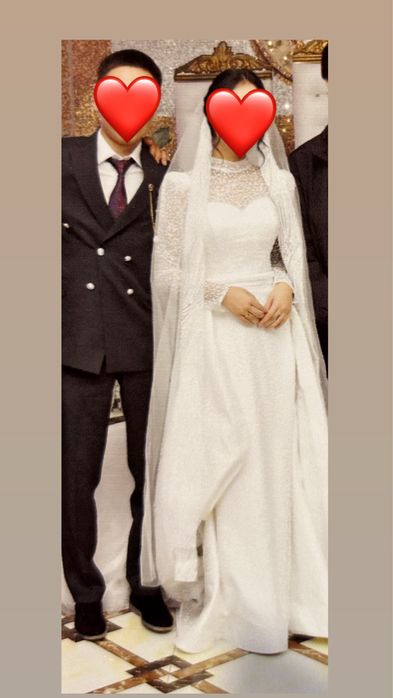 Свадебное платье со съемным шлейфом