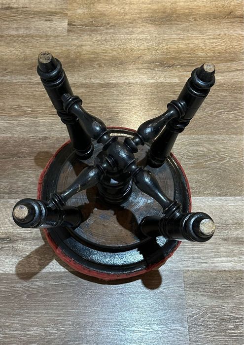 Scaun de pian vintage din lemn masiv
