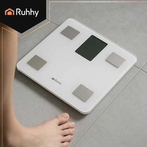 Смарт кантар за телесно тегло Ruhhy 20676, Bluetooth приложение Feelfit, до 226кг, бял