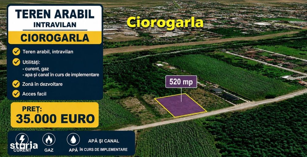 Teren intravilan Ciorogarla 520 mp