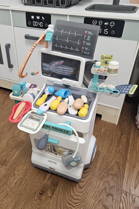 Set de joacă cărucior medical mobil pentru copii