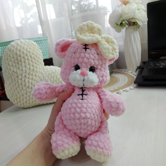 Вязаные мишки Тэдди подарок игрушки