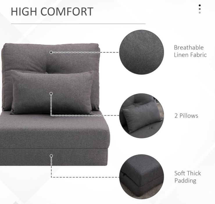 3 в 1 разтегателен сгъваем фотьойл HOMCOM