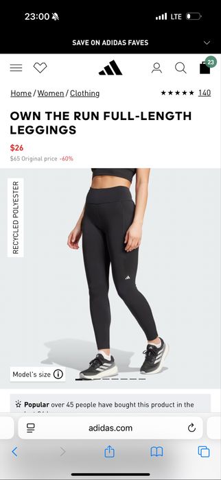 Лосины, лонгслив, топ от Adidas